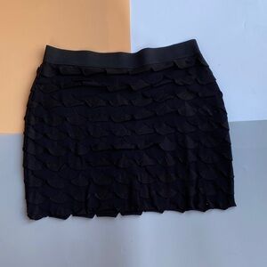 Kimchi Blue Black Layered Mini Skirt